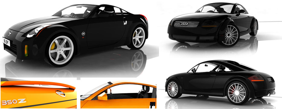 Rhino 3D modelling - The old shape Audi TT was the first attempt and from what I learnt doing this I made the Nissan 350Z model. I can also use Alias and some Maya but for quick, enjoyable results I'm a fan of Rhino