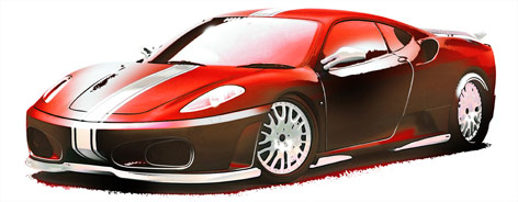 Race tuned Ferrari marker pen and airbrush artwork